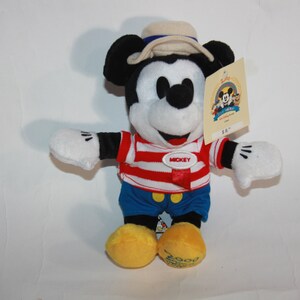 Official 2000 Disneyana Convention Public Day Mickey 9&quot; Plush Beanie NWT Disney - Vintage Disney Collectible - Mickey Mouse Collectible gift