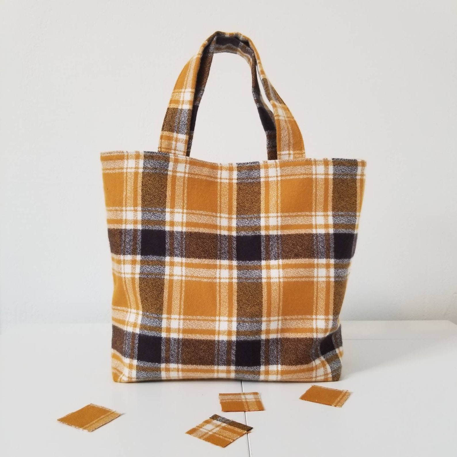 Flannel tote bag handbag weekender bag winter bag daily Etsy