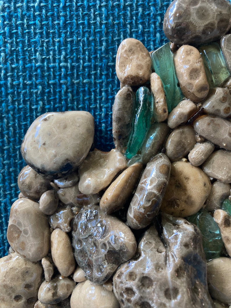 Petoskey Stones State of Michigan Wall Art, Great Lakes Rocks Wall ...