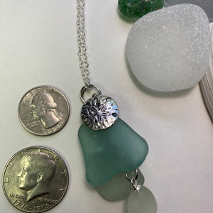 Beach glass pendant necklace made of sea glass on a Sterling Silver plated 20 chain image 6