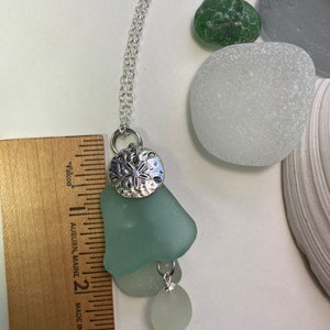 Beach glass pendant necklace made of sea glass on a Sterling Silver plated 20 chain image 7