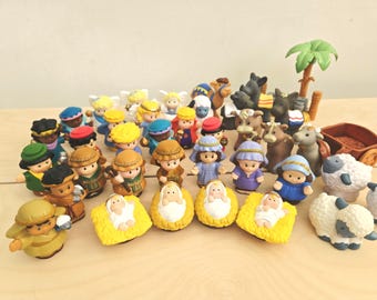 ヴィンテージ キリスト降誕セット/マリア・ジョセフの幼子イエス/磁器