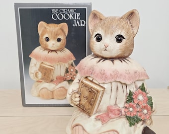 Vintage 1980's Emily the Cat Cookie Jar Mervyns Made in Japan