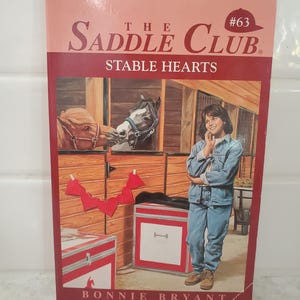 Very Good Condition, The Saddle Club #63 Stable Hearts by Bonnie Bryant 1996, 90s Chapter Book Series, Valentine&#39;s Day Themed Book, Vintage