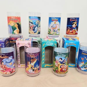 Vasos de colección vintage de Disney Burger King – Nuevos en caja – Vasos Disney de los años 90 – Sin usar con embalaje original – Artículo de colección nostálgico