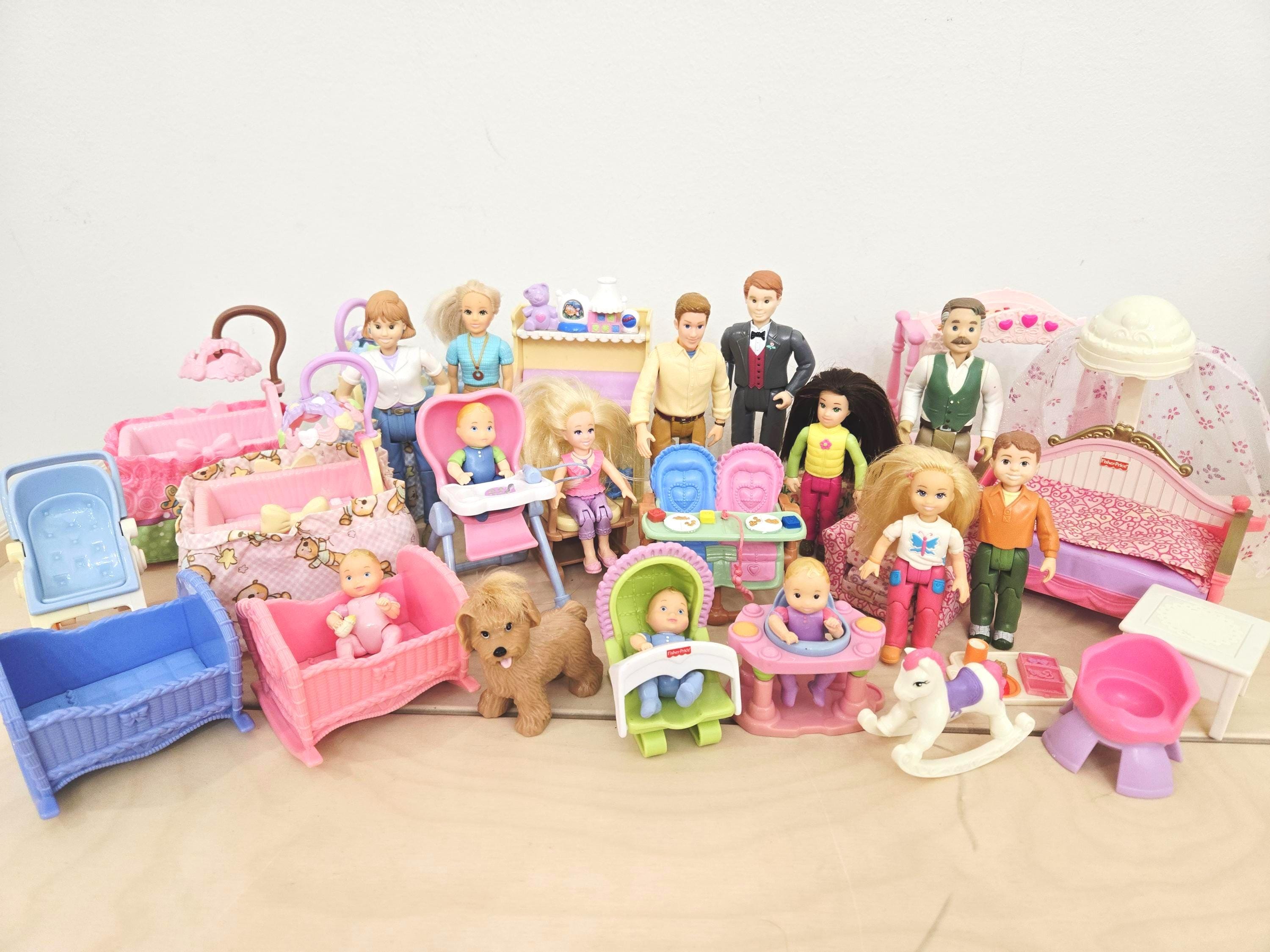 Happy Family – ensemble de jeux de poupées pour femmes enceintes, maman, papa, Ken et femme, bébé, poussette, accessoires de lit, maison de jeu