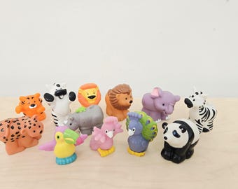 Fisher Price Little People Zoo Animals YOU CHOOSE Safari Animal Figures Elephant Zebra Panda Rhino Toucan Peacock Replacement MZ