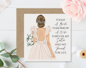 Sister Wedding Card - To My Sister on Your Wedding Day - Sister Bride Card