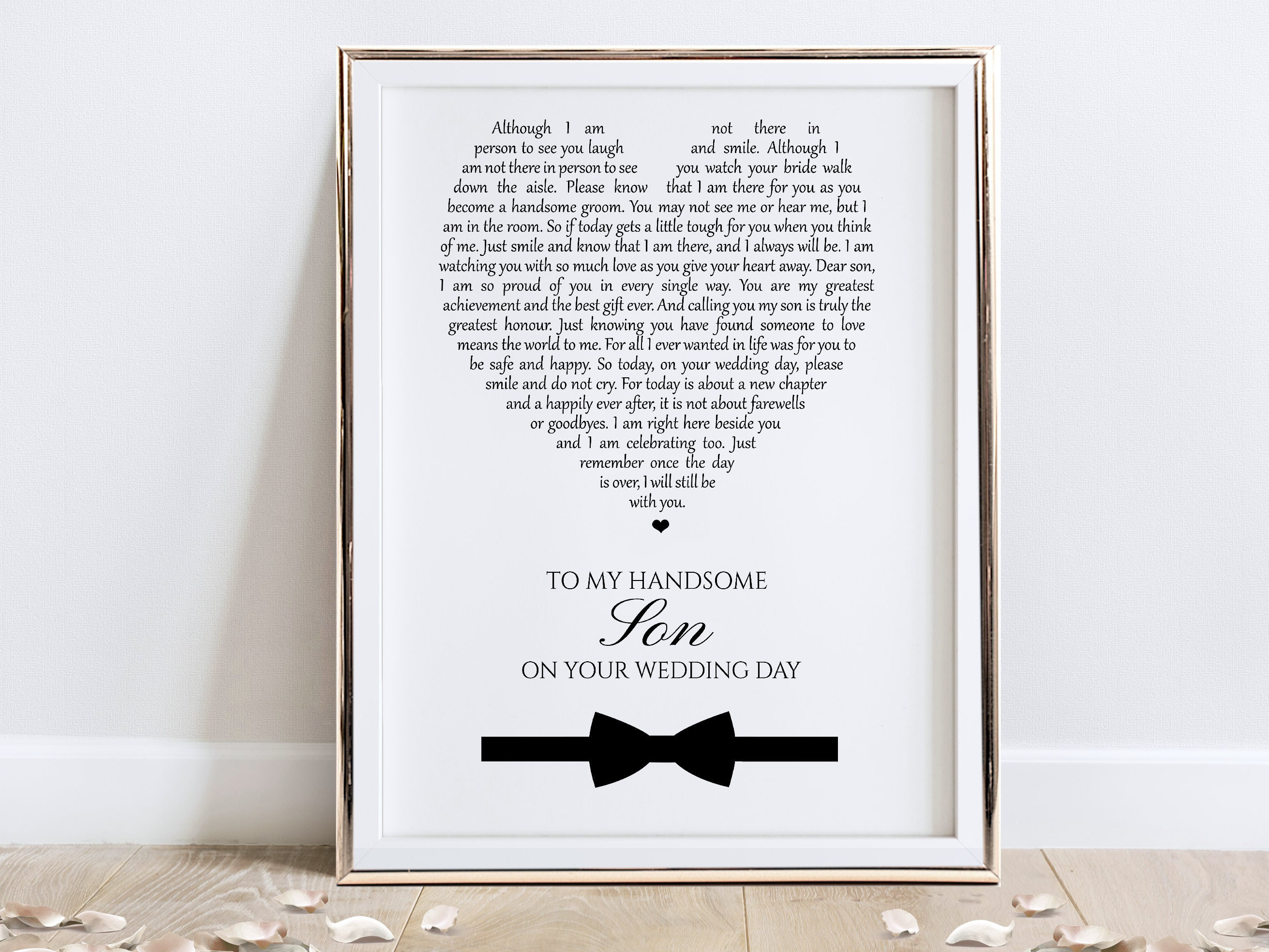 Carta a un hijo de mamá o papá en el cielo Regalo de bodas para