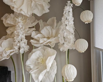 White Flower Collection. Available in different colours. Shipping will be extra