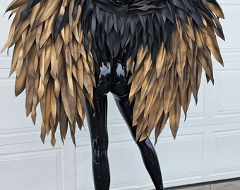 Black and gold Angel wings/White angel/Angel/White wings/cosplay/anime/wedding dress/Photoshoot/photo/dress