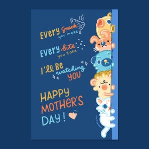 Cute Funny Animal Pets Mother's Day Card