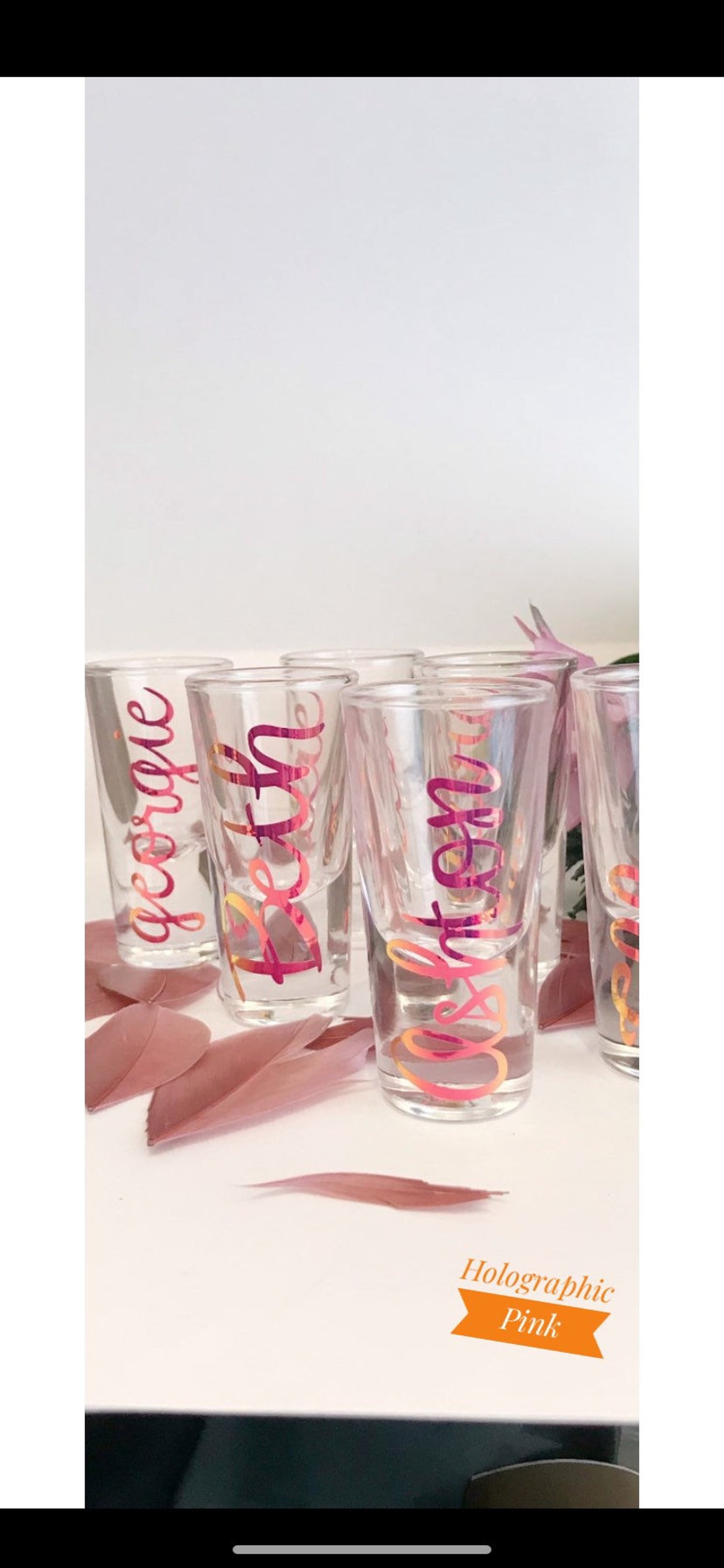 Personalised shot glass name tall glass shot glass 25ml any Etsy
