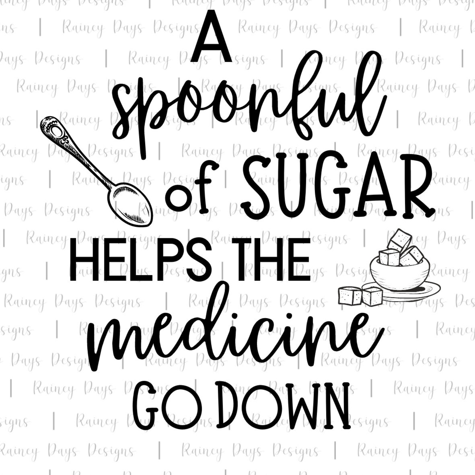 A Spoonful of Sugar Helps the Medicine Go Down Keychain SVG Etsy