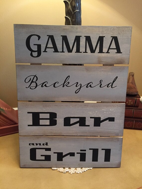 Your last name Backyard Bar and Grill personalized custom Etsy