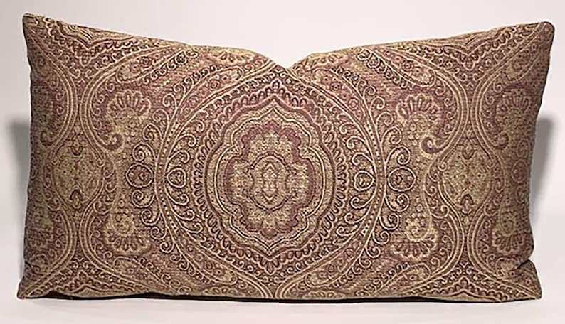 13x 21.5 Scalamandr\u00e9 silk backing includes downfeather insert LumbarBolster Pillow from design house Clarence House/'s jacquard