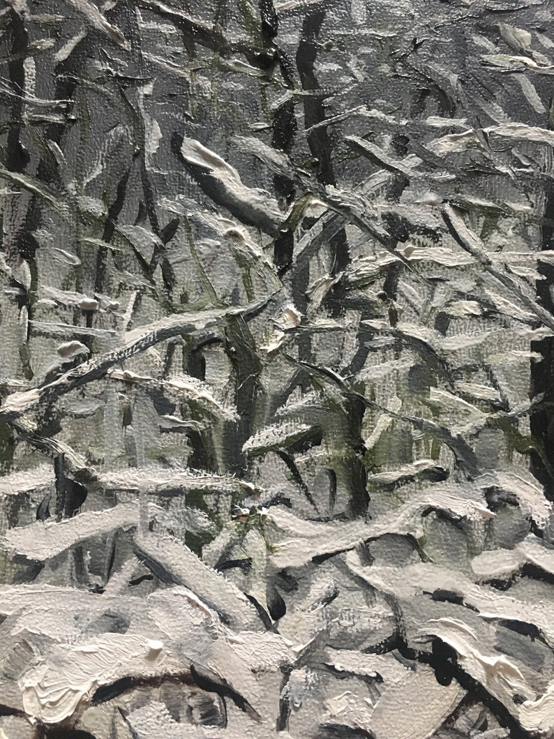 Landscape Oil Painting on Gesso Board Winter Painting Nature Etsy