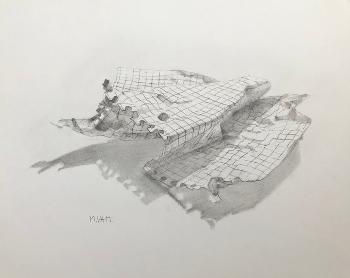 Original Realistic Graphite Drawing on Paper, Pencil Drawing of