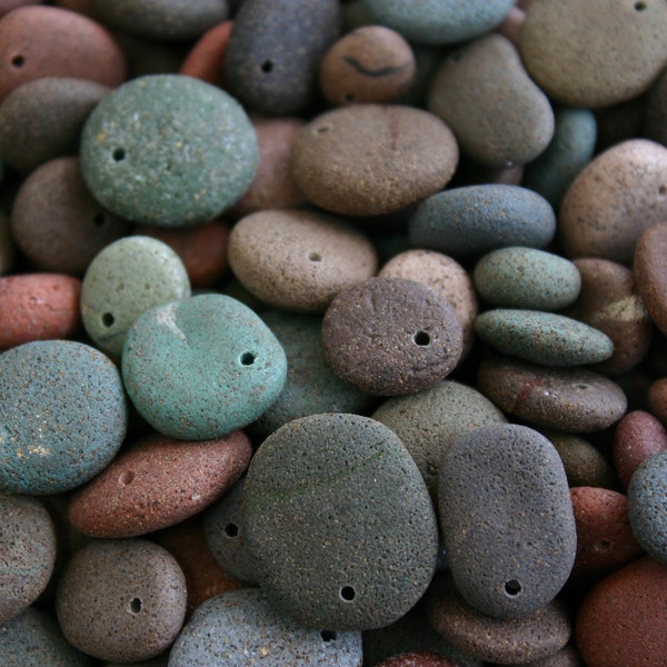 Stone, Polymer Clay Stone Beads, Stone Charms, Top Hole Style