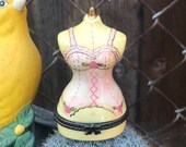 Vintage Dress Form Hinged Ceramic Box