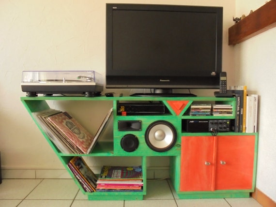 Tv Unit With Speakers Etsy
