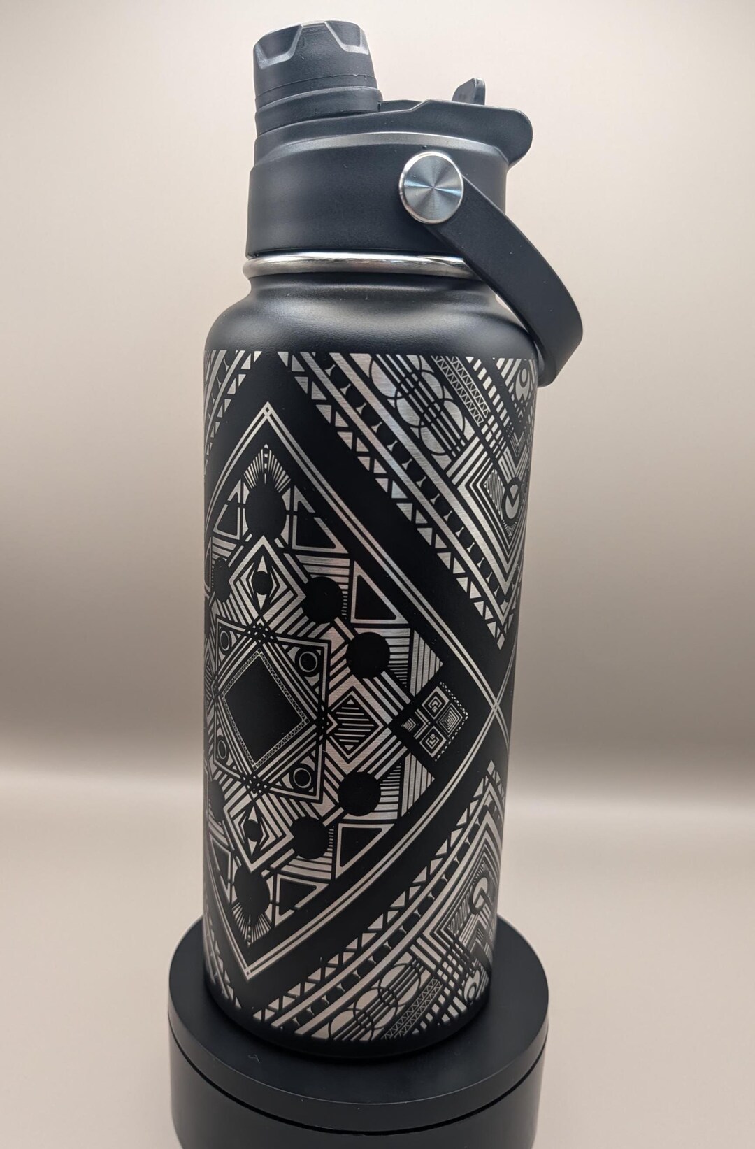 32 Oz Black Insulated Water Bottle With 360 Degree Stainless Steel ...