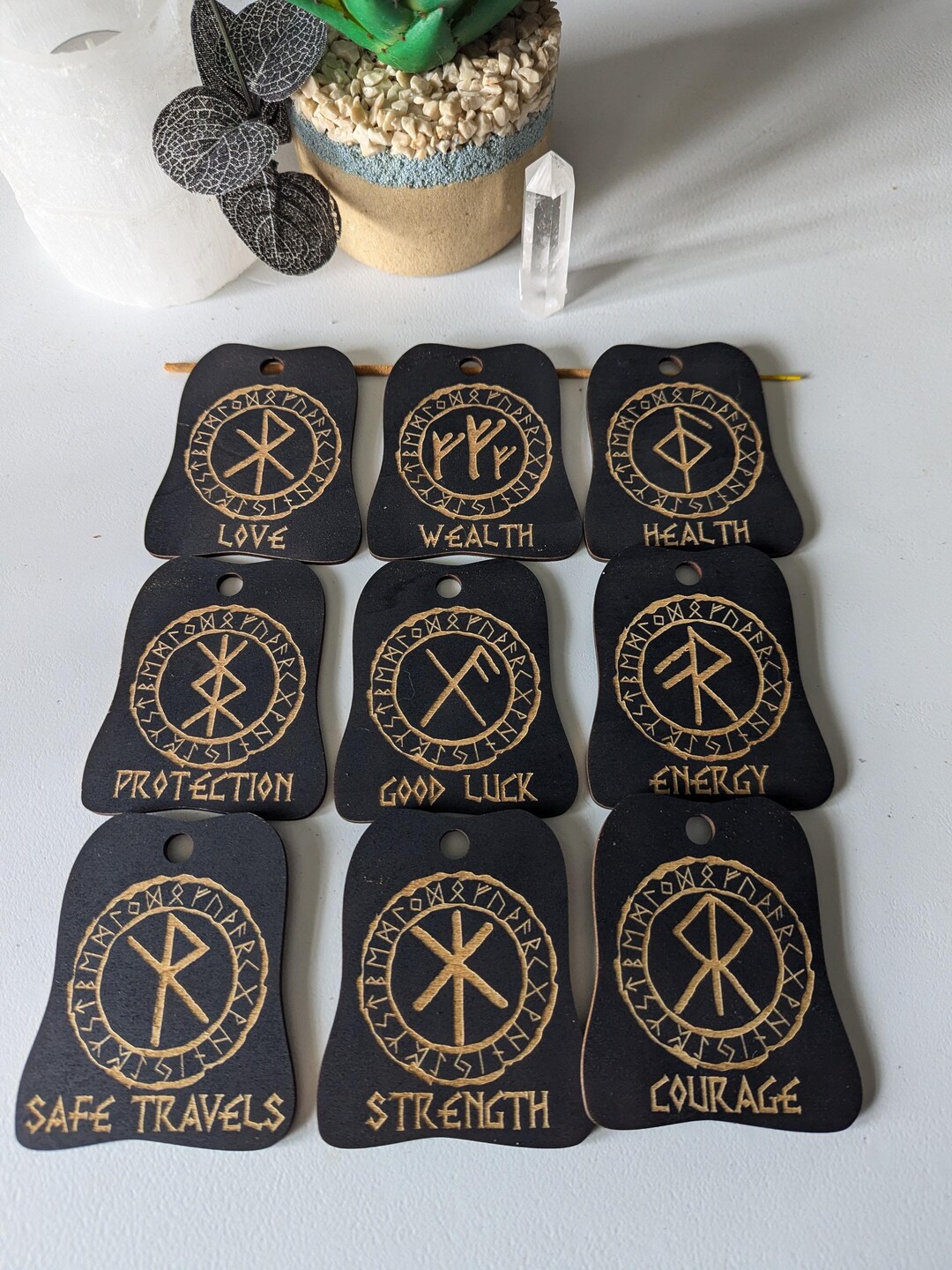 Protection Runes Hanging Ornaments Viking Christmas Ornament - Etsy UK