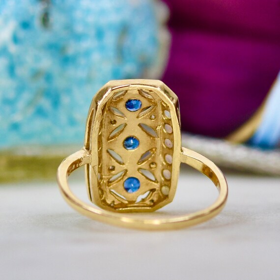 Sapphire, Diamond and Opal Ring in 9ct Gold - image 5