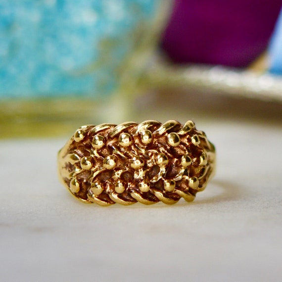 Mens gold keeper ring discount