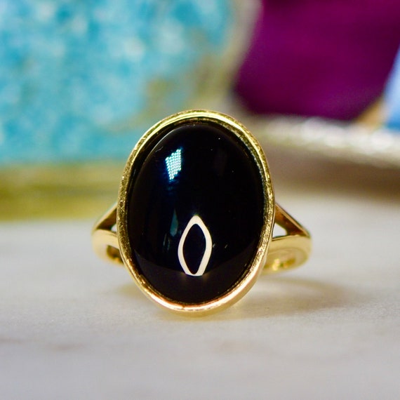 9ct gold hotsell black onyx ring