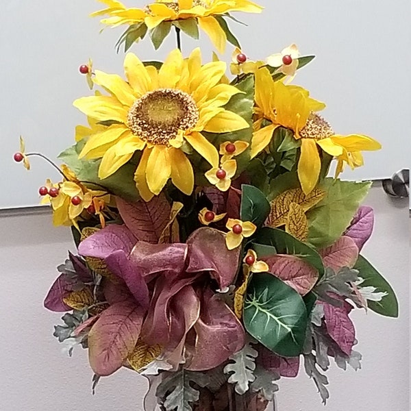 Tournesols, coquillages et pot-pourri en osier et vase en verre, gemmes de feuilles d’automne, pot-pourri à la vanille, arrangement de tournesol côtier, cadeau de pendaison de crémaillère