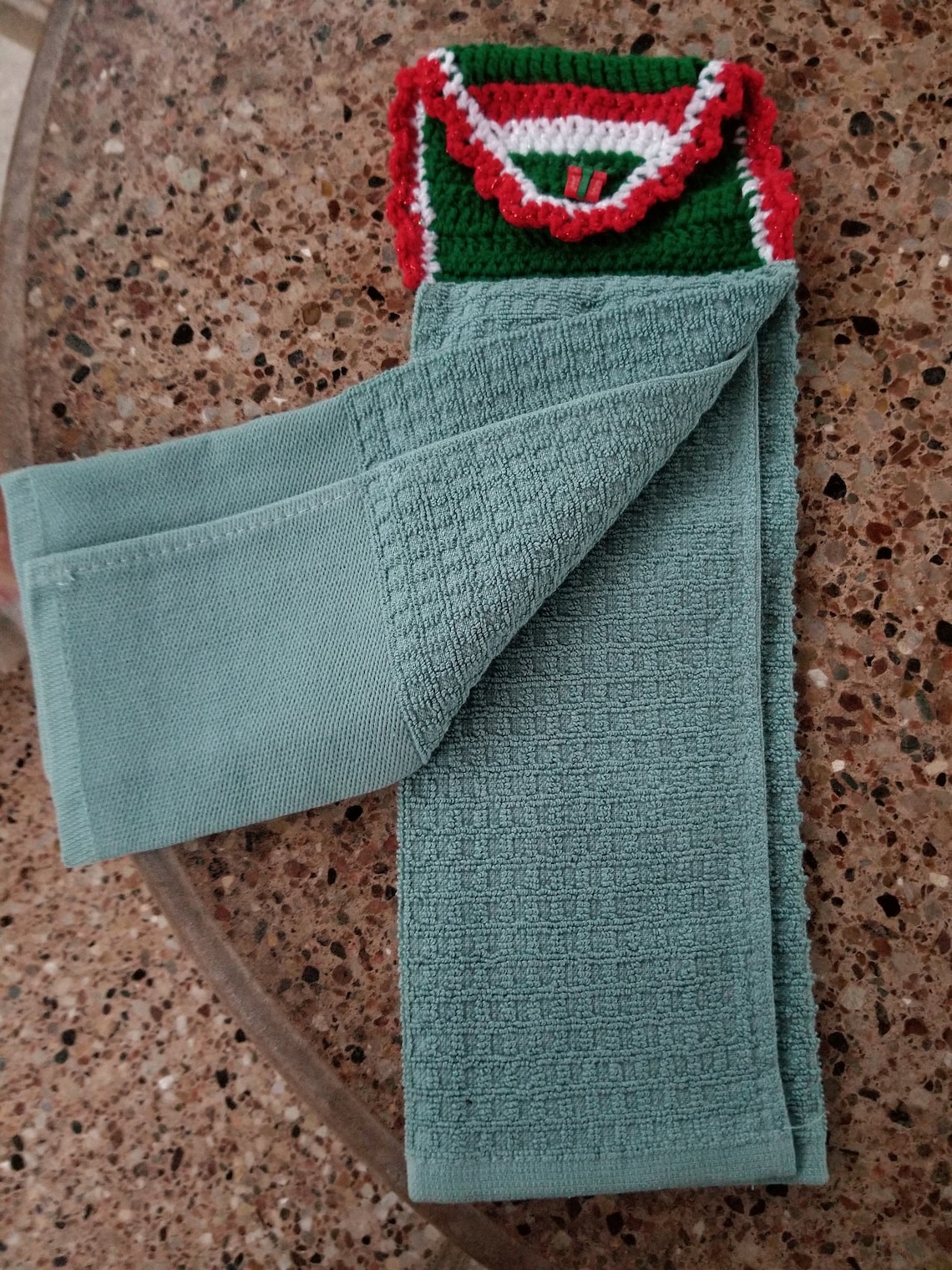 Hand Towel Coastal Christmas Hand Towel With Crochet Top Etsy UK