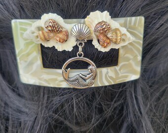 Shell Hair Barrette: Beach Wedding Mermaid Hair Clip