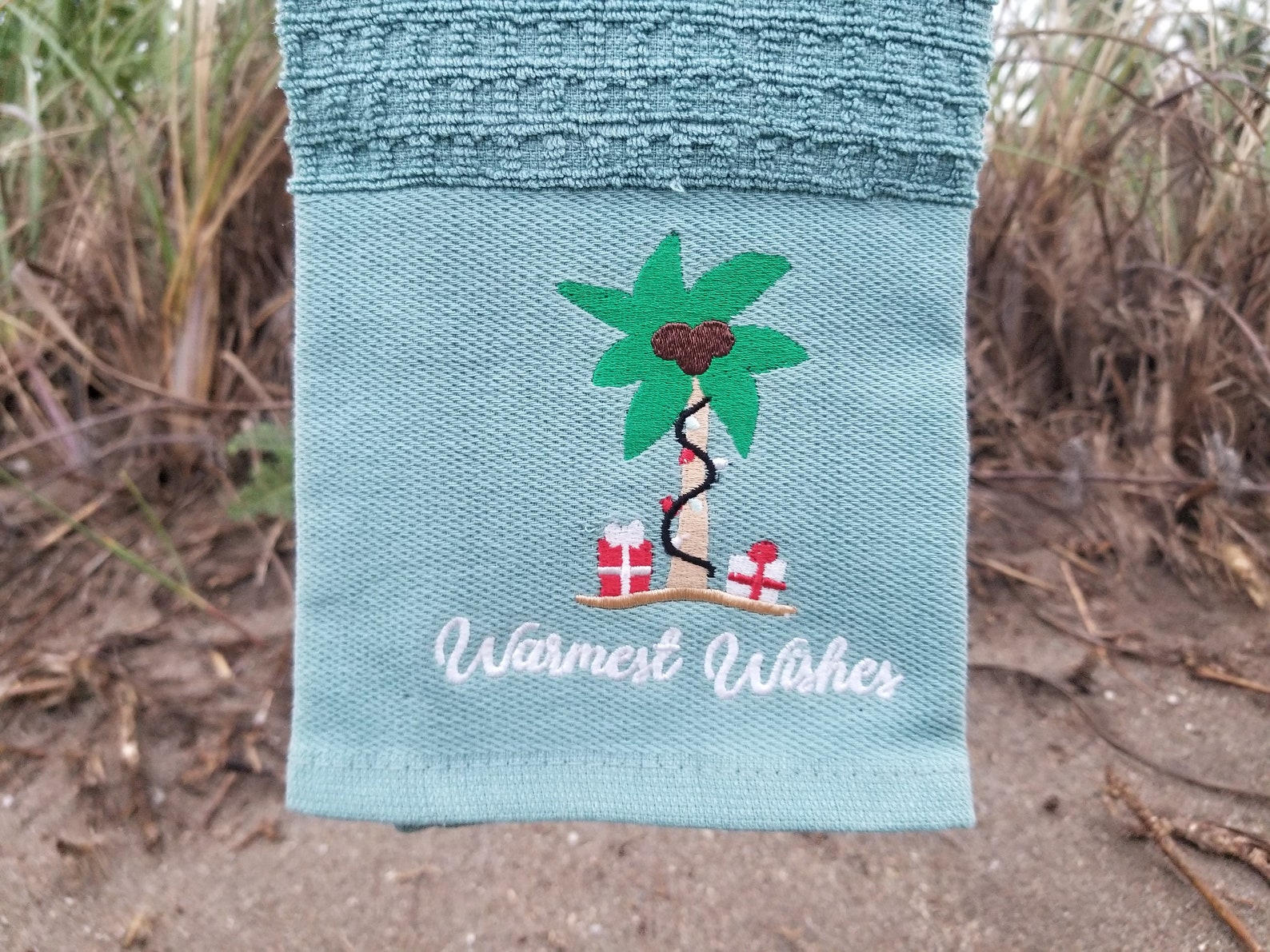 Hand Towel Coastal Christmas Hand Towel With Crochet Top Etsy UK