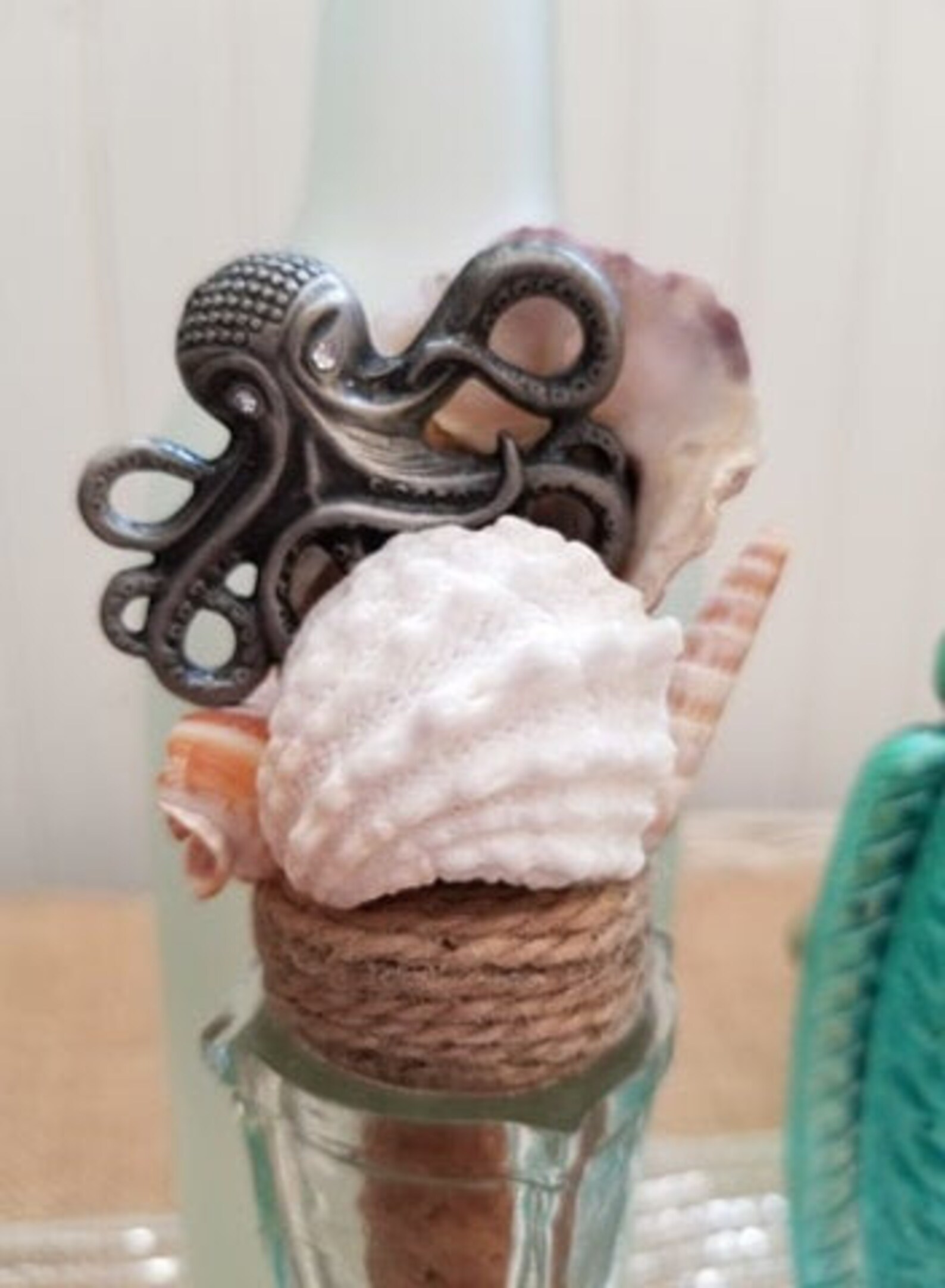 Bottle Stopper Octopus Wine Cork Coastal Wine Cork Beach Etsy