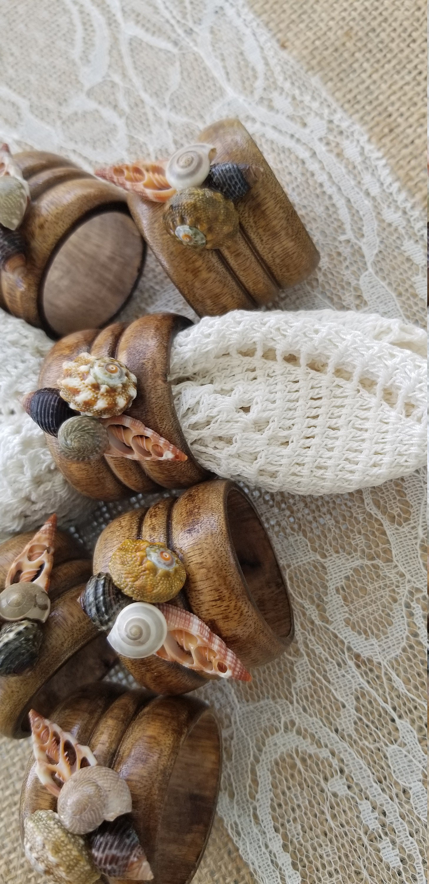 Serviettenringe Holz Rustikal 12 Stück - Handgefertigte Tischdeko