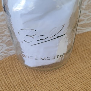 Vintage 1960&#39;s-1970&#39;s BALL Mason Jar, Sculpted Embossed Fruit Design Jar w/BALL Sure Tight Lid, #67 Wide Mouth Clear Glass Jar, Made in USA