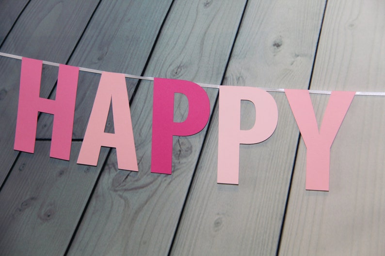 Shades of Pink Birthday Banner
