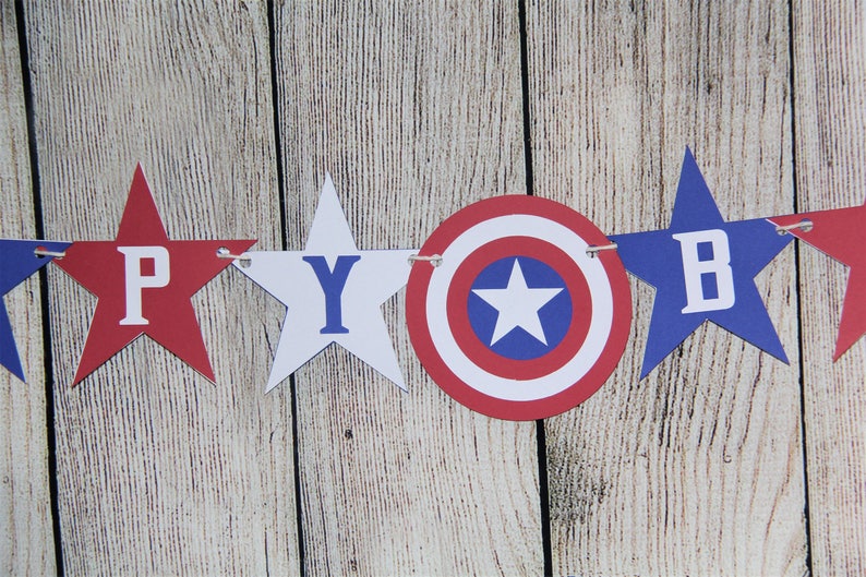 Captain America Birthday Banner - Etsy