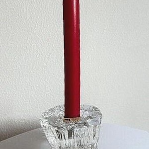 Hadeland Norway:  glazen kandelaar &quot;ISTIND&quot;, nieuw in doos, ontwerp van Willy Johansson in 1978. Hand made Full lead crystal