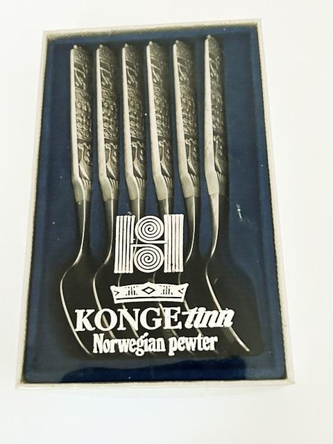 Vintage Konge Tinn Pewter Teaspoons, Set of 6, Viking Norway - Etsy