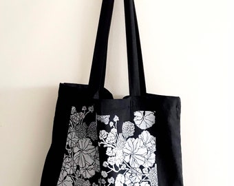 Géraniums noir (sac cabas)