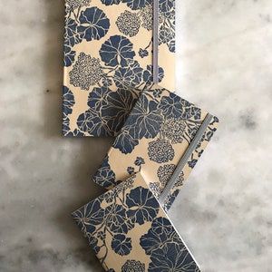 Carnet de géraniums (bleu)