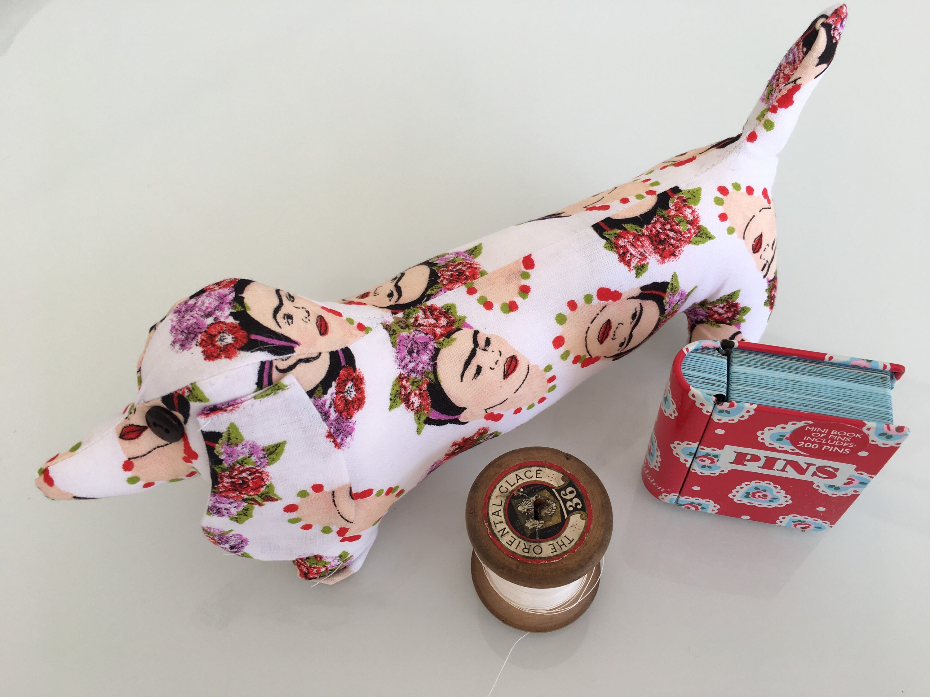 Handmade dachshund sausage dog pin cushion. Liberty print pin Etsy