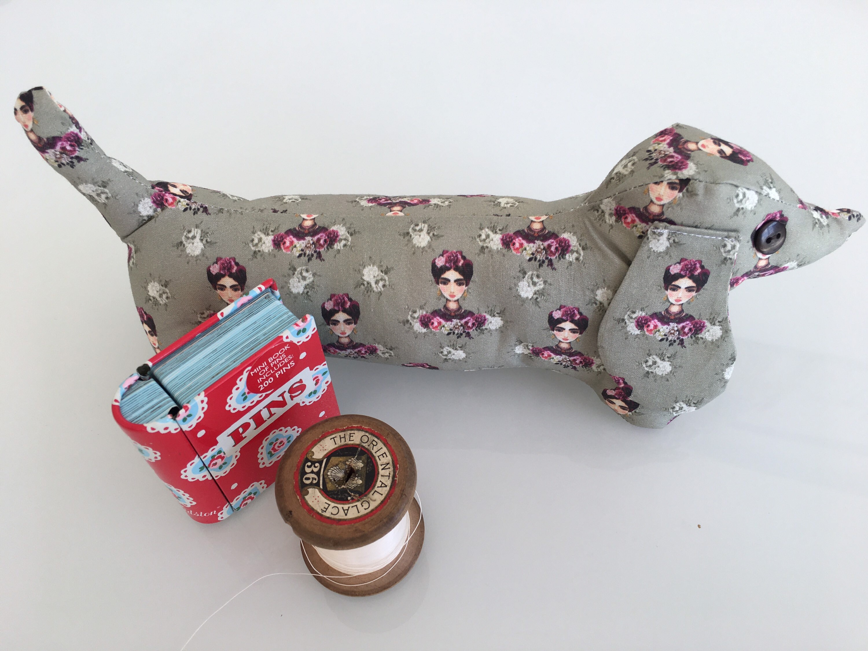 Handmade dachshund sausage dog pin cushion. Liberty print pin Etsy