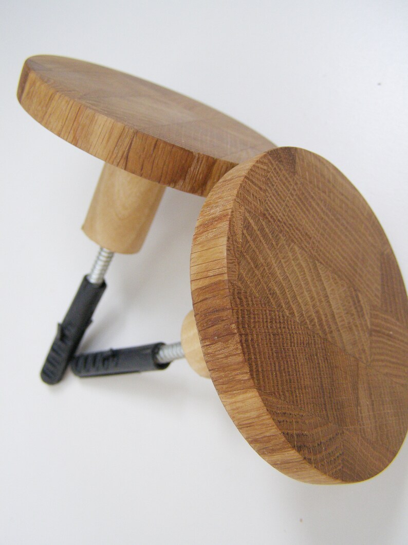 Large wall hanging oak hook wooden hook round hooks square Etsy