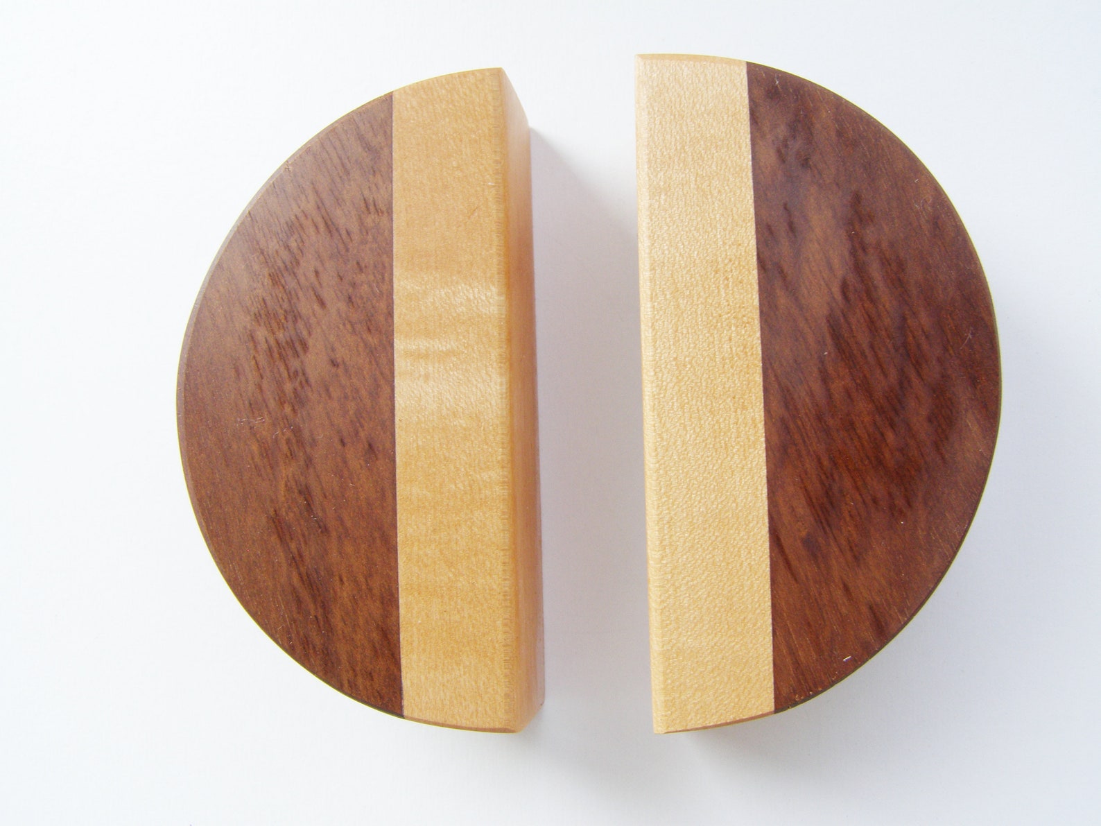 2 cabinet handles in maple and mahogany set of 2 wooden | Etsy