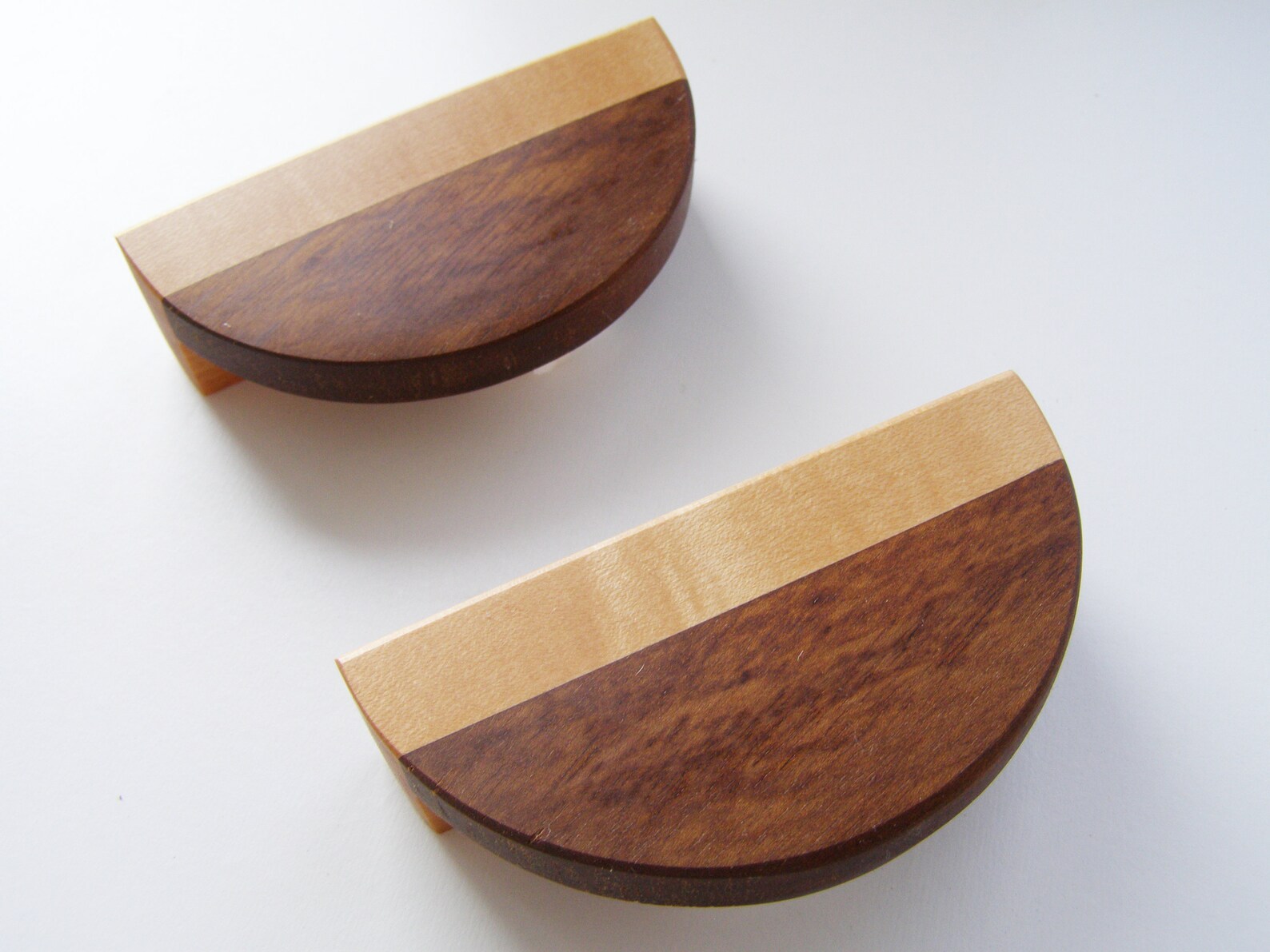 2 cabinet handles in maple and mahogany set of 2 wooden | Etsy