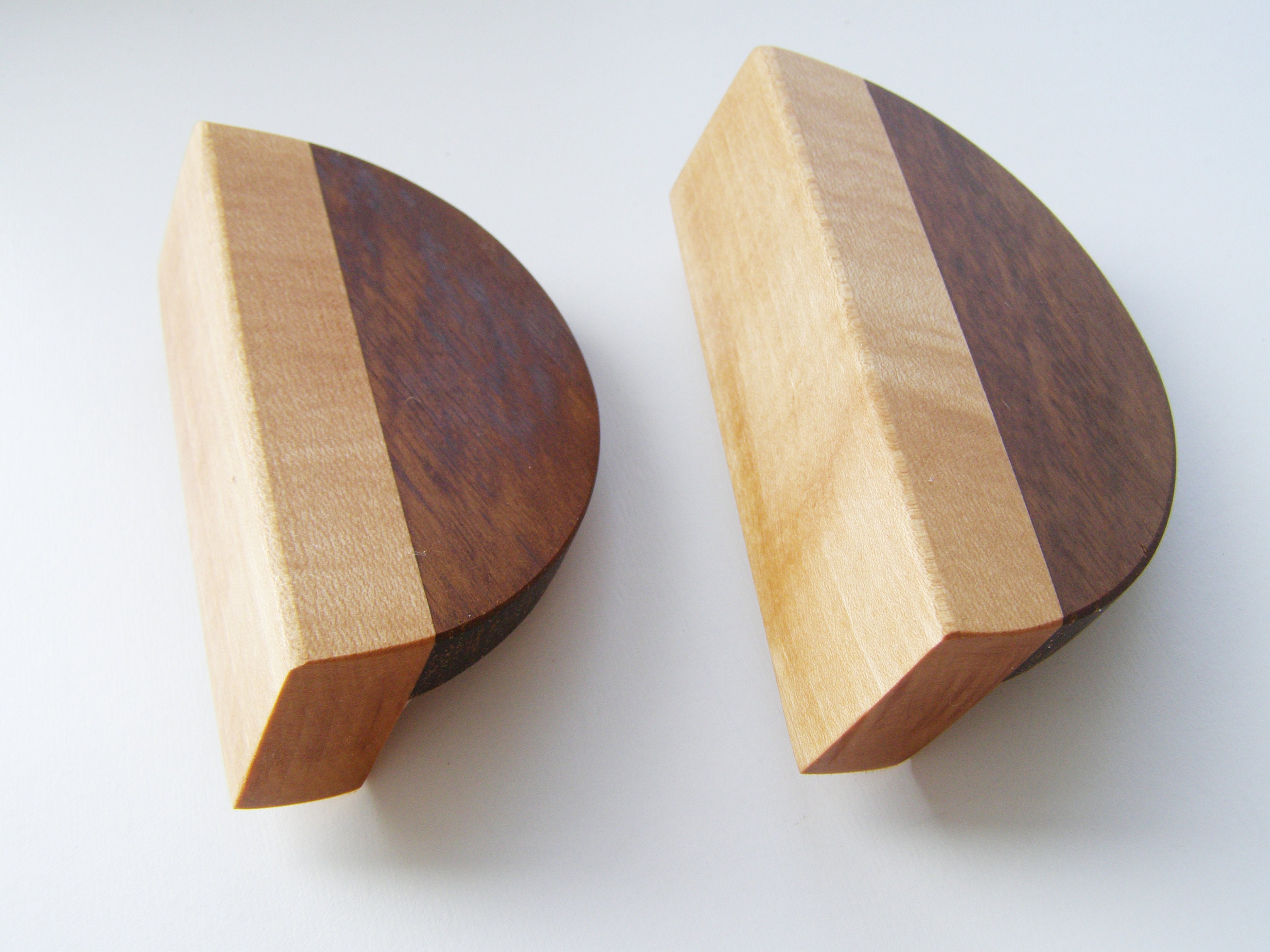 2 cabinet handles in maple and mahogany set of 2 wooden | Etsy