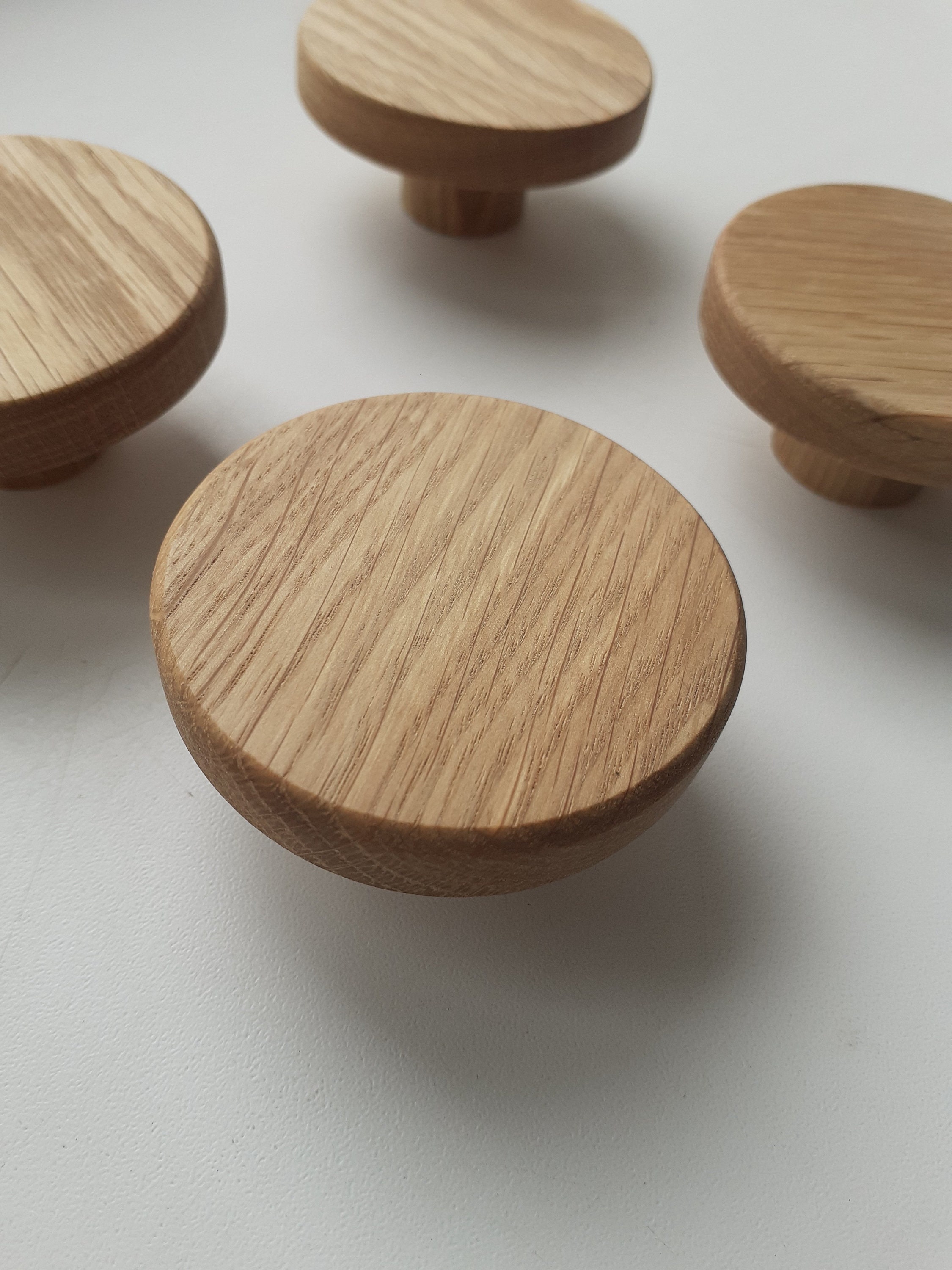 Round Oak Handles Round Handles Modern Handles Wooden Etsy